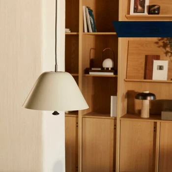 Лампа для столовой в скандинавском стиле, Датская люстра, парящая в воздухе Столовая, Барный стол для кабинета, Круглая зеленая обеденная лампа