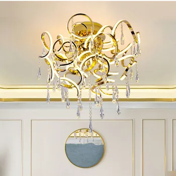 Современная простая светодиодная люстра класса люкс, украшение гостиной ресторана, золотой, серебряный подвесной светильник, светильники для спальни