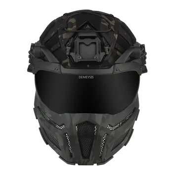 Тактический полностью закрытый Защитный шлем для пейнтбола CS Wargame FAST SF SUPER HIGH CUT с откидными очками, комплект маски для стрелкового шлема