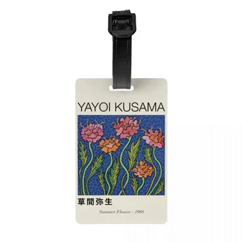 Багажная бирка с абстрактным цветком Яеи Кусамы, пользовательские багажные бирки, идентификационная наклейка для защиты конфиденциальности