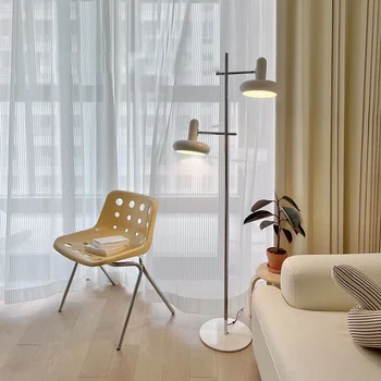 Скандинавские ретро светодиодные торшеры с 2 головками, регулируемые по высоте, для гостиной, дивана, настольных светильников для чтения, спальни Рядом со светильниками, домашнего декора
