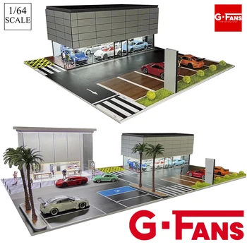Модель Диорамы Гаража 1:64 G FANS Со светодиодной Подсветкой, Парковочными местами, Городскими Наборами моделей DIY, которые Можно комбинировать с Городами