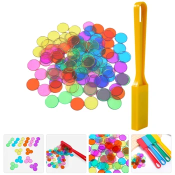 1 Комплект детских учебных пособий по математике с магнитным стержнем, Магнитная палочка, Игрушка для подсчета круглых фишек, Игрушка для сортировки цветов, Обучающая игрушка