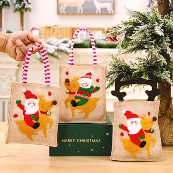 Модная креативная сумка для конфет, милая фетровая сумка-тоут в виде снеговика, милая сумка в рождественском стиле, женская сумка, корзина для хранения, мультфильм