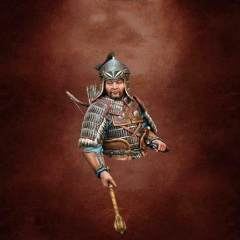 В разобранном виде 1/9 древний человек в бюсте монгольского воина, фигурка из смолы, миниатюрные модельные наборы, неокрашенный