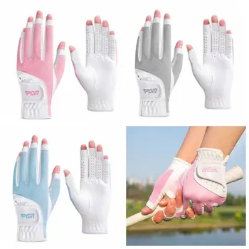 1 пара мягких перчаток для гольфа, одежда для гольфа, Дышащие сетчатые перчатки с открытыми пальцами, Кожаные чехлы для гольфа с открытыми пальцами, клюшка для гольфа