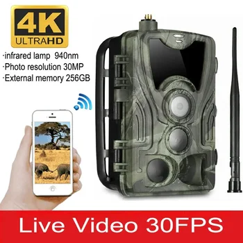 HC-801ULtra 36MP 4G Бесплатное приложение Облачный сервис Trail Camera 4K Прямая трансляция Наблюдения за Охотой на диких Животных Потоковые Медиа-Камеры
