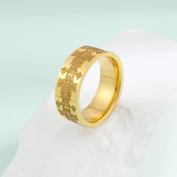 CHENGXUN Viking Horn-мужские кольца для мужчин и женщин из нержавеющей стали, Вольфрамовое кольцо для большого пальца, миди-кольцо ручной работы, духовные украшения викингов