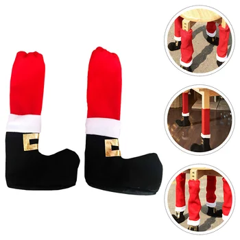 Защита для сиденья, 2 предмета, ножка для стола, углового стула, рождественские чехлы для ног Санта-Клауса, милые протекторы