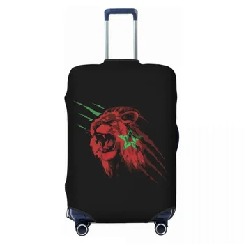 Изготовленные на заказ Марокканские Атласные Львы, Защитная крышка для багажа с флагом Марокко, Эластичные Чехлы для дорожных чемоданов