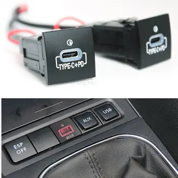 Быстрое Автомобильное Зарядное Устройство Type-C PD Зарядная Розетка Адаптер Питания Для VW Golf 6 Jetta 5 MK5 Scirocco 2006-2014