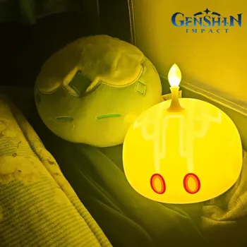 Оригинальная игровая слизь Genshin Impact, Милые Маленькие Ночники, Перезаряжаемая лампа с поглаживающим переключателем, Силикагелевое украшение для спальни, Подарок