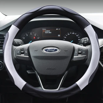 Для Ford Fusion Mondeo EDGE Focus 4 Fiesta Tourneo Универсальная Крышка Рулевого колеса Автомобиля из натуральной кожи (для Рулевого колеса O-типа)