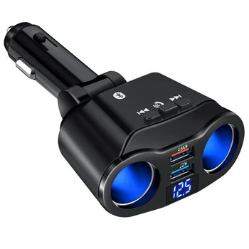 Автомобильный передатчик Bluetooth для автомобиля, MP3-плеер, FM-передатчик с двумя портами USB, звонки без рук, FM Аудио Музыкальный адаптер