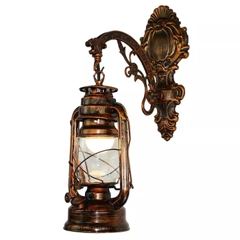 Винтажный светодиодный настенный светильник, фонарь для сарая, Ретро Угольный Масляный настенный светильник в Европейском античном стиле