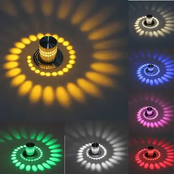 Современный RGB Настенный светильник Красочное украшение KTV Ночник Со Спиральным отверстием RGB Прикроватная лампа Светодиодный настенный светильник Свет