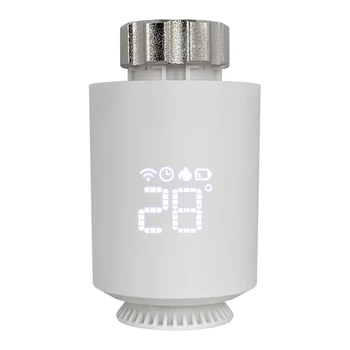 Привод радиатора термостата Tuya Zigbee Smart TRV Термостатический клапан Белый для Alexa Google Home