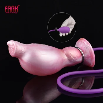 FAAK Силиконовая надувная анальная пробка Фантазийные фаллоимитаторы С присоской Секс-игрушки для женщин Мужские Игры для взрослых Женский мастурбатор