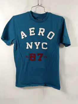 Aeropostale Мужская футболка с круглым вырезом, маленькая синяя 1987 Aero NY 87, Нью-Йорк