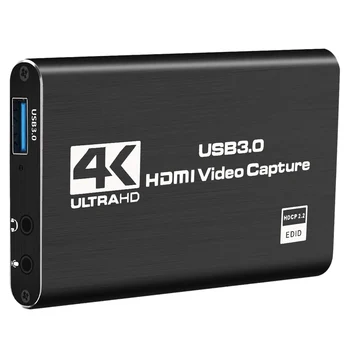 Карта захвата игры, USB 3.0 Карта захвата аудио-видео 4K с выходом HDMI 1080P 60 кадров в секунду в режиме реального времени для PS4, Switch