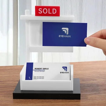 Двухэлементная подставка для дисплея Настольная коробка для визитных карточек Специальный Офисный держатель для визитных карточек Держатель для карт Настольная полка для хранения коробок