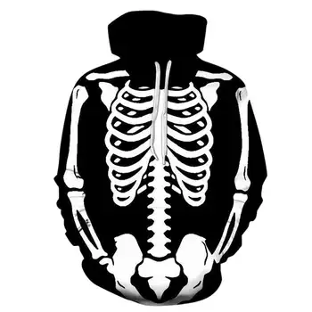 Толстовки Для Мужчин 2023 Новый Скелет 3D Цифровая Печать С Капюшоном Для Мужчин Повседневная Мужская Толстовка Осенняя Одежда