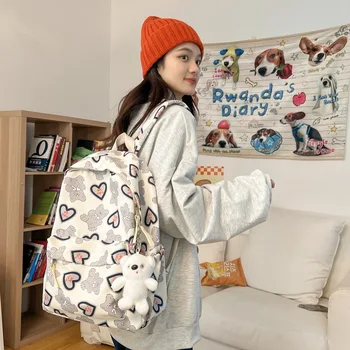 Школьный рюкзак для студентов колледжа, Японский школьный рюкзак для старшеклассников, дорожный рюкзак большой емкости, Двойная сумка через плечо