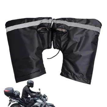 Водонепроницаемые мотоциклетные перчатки для руля, Зимняя защита для рук, Ветрозащитная флисовая подкладка, теплые перчатки для руля мотоцикла, скутера