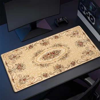 Персидский ковер, большой коврик для мыши в стиле ретро, XL Gamer, фиксирующий край, коврик для компьютерной мыши, Резиновая клавиатура для ноутбука, Коврик для мыши, коврик для клавиатуры
