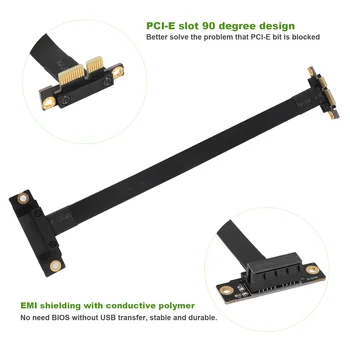 Кабель PCIE X1 Riser Cable Двойной 90-Градусный Прямоугольный Удлинитель PCIe 3.0 X1-X1 8 Гбит/с PCI Express 1X Riser Card