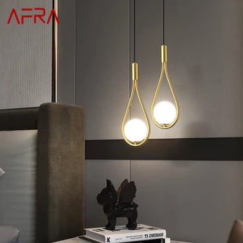 AFRA Современный Латунный Подвесной Светильник LED Gold Copper Chandelier Простая Креативная Декоративная Люстра для Дома, Гостиной, Спальни
