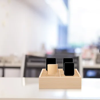 Стеллаж для хранения мобильных телефонов с несколькими сетками, деревянный Theoffice