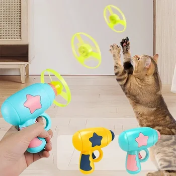 Упражнение Погоня за летающими светящимися игрушками Собаками пистолетом Интерактивным летающим домашним животным Диском-блюдцем для дрессировки кошек Gatos Игровая игрушка для домашнего котенка