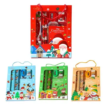 Рождественский набор ластиков для карандашей, подарочная коробка для студентов, набор канцелярских принадлежностей, безопасный канцелярский инструмент для детского сада, призы, Рождественские подарки