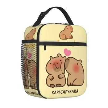 Симпатичный продукт Happy Capybara, изолированный ланч-пакет для детей, школьный ящик для хранения продуктов, портативный термос-холодильник уникального дизайна, коробка для бенто