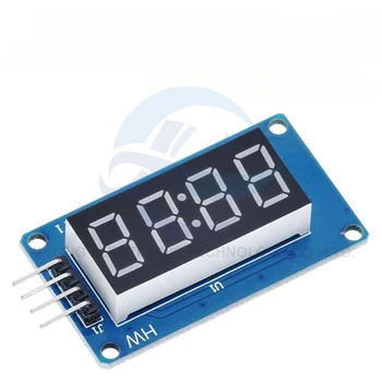 TM1637 Светодиодный дисплейный модуль для Arduino 7 Сегментные 4 бита 0,36 Дюймовые часы КРАСНАЯ анодная цифровая трубка Комплект из четырех последовательных плат драйвера