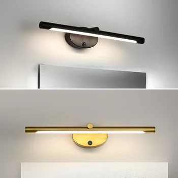 Современный светодиодный настенный светильник для ванной комнаты, оборудование для ванной комнаты, настенное бра с сенсорным выключателем для спальни, светодиодный светильник для ванной комнаты с зеркалом