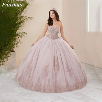 Fanshao wd970, Пышное платье с аппликацией, Бусины, длина до пола, 15 см, вечернее платье, вечерние халаты