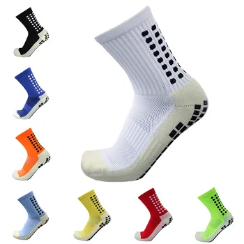 Новые спортивные противоскользящие футбольные носки, хлопковые футбольные мужские носки calcetas antideslizantes de futbol