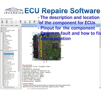 Программное обеспечение для ремонта ECU Модули ECU Восстанавливают Распиновку Immo Location, включая мультиметры, Дефекты транзистора EEprom, Инструмент для ремонта автомобилей