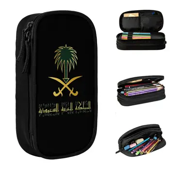 Пеналы с эмблемой Саудовской Аравии, чехол для карандашей, ручка для девочек и мальчиков, большая сумка для хранения школьных принадлежностей, канцелярские принадлежности на молнии