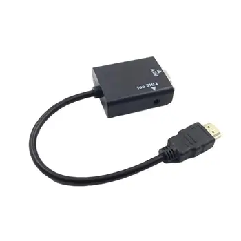 HDMI-совместимый с VGA Цифровой Аналоговый видео-аудиокабель-адаптер 1080P 720P 480P Для проектора дисплея PSHDTV