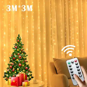 USB-гирлянда с гирляндой, сказочная гирлянда, занавеска, Рождественский светильник, Рождественский декор для домашнего праздника, декоративная новогодняя лампа