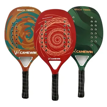 Ракетка для пляжного тенниса Camewin, полностью из углеродного волокна, шероховатая поверхность, Ракетка для спорта на открытом воздухе, ракетка для мужчин, женщин, взрослых, старших игроков, Горячая