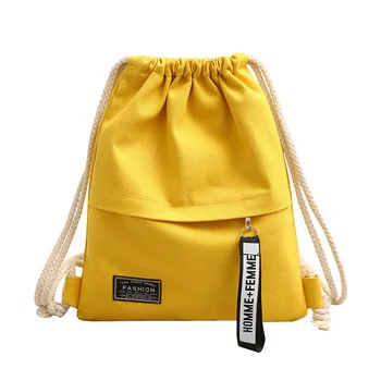Холщовый рюкзак на шнурке, модная сумка для школьного спортзала, повседневный рюкзак на шнурке, школьный рюкзак для женщин-подростков