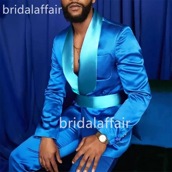 Мужской костюм Bridalaffair (куртка + брюки), костюм из 2 предметов, Новая однотонная мода 2023, комплект мужской одежды