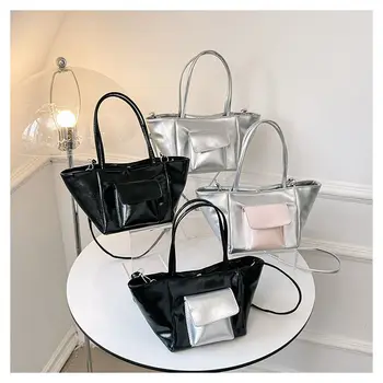 Корейский 2023 Новый модный дизайн, контрастный цвет, Универсальная женская сумка, милая, модная сумка через плечо, простая повседневная сумка-мешок
