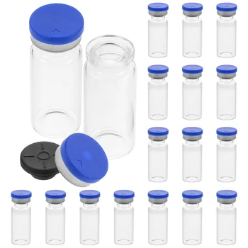 Стеклянные Мини-Флаконы для воды 20 Упаковок по 10 мл Прозрачные Колпачки для пробников с плоским Дном Лабораторный химический Флакон для образцов Прозрачный