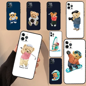 Милый Медведь Крутая Кукла Чехол Для Телефона iPhone 15 14 Pro Max 13 12 Mini 11 Pro Max XS X XR 7 8 Plus SE 2020 2022 Чехол