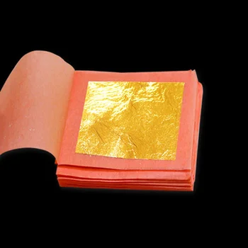 Высокое Качество 25 Штук В Буклете 8x8 см Натуральное Сусальное Золото Листовая Маска Из Фольги Из Чистого Золота Антивозрастные Роскошные Золотые Листы Для Лица 8x8 см